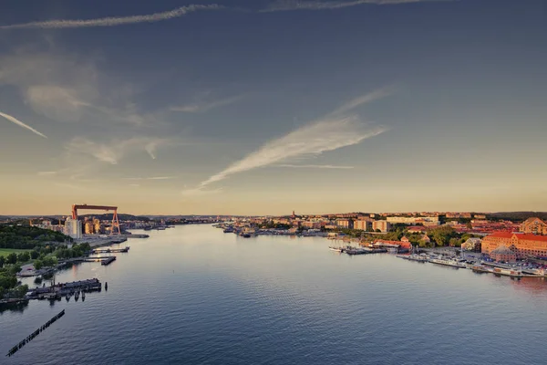 Elevated View Docks Area Dusk — Stock Photo, Image