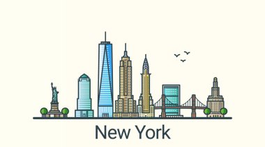 Düz çizgi New York afiş