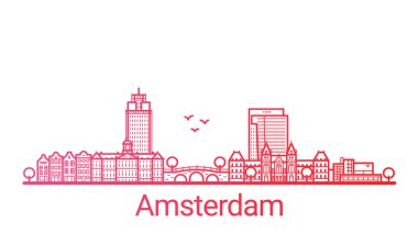 Renkli çizgi Amsterdam afiş