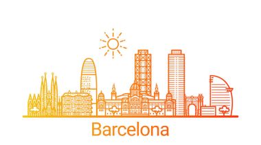 Renkli çizgi Barcelona afiş