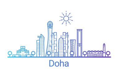 Renkli çizgi Doha afiş