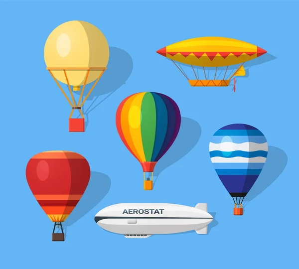Aerostat düz simgeler