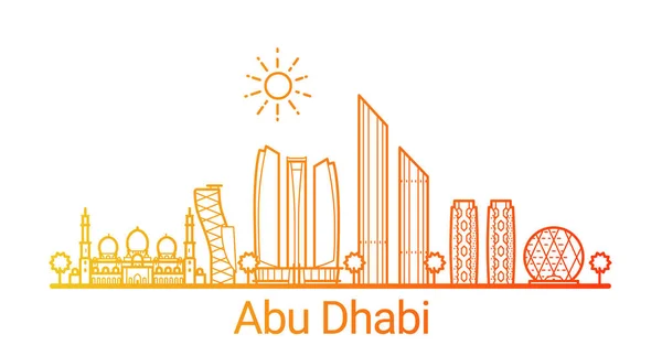 Colored line Abu Dhabi banner — Stock Vector