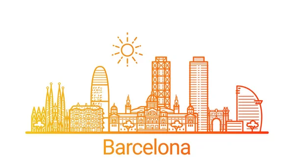 Colored line Barcelona banner — Stock Vector