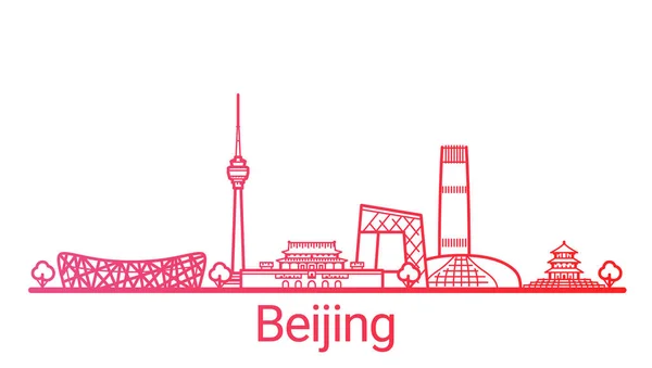 Banner de Beijing línea de color — Vector de stock