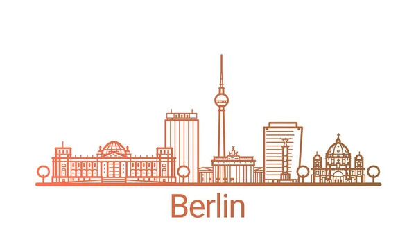 Colored line Berlin banner — Stock Vector