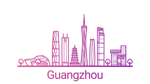Bandera de Guangzhou línea de color — Vector de stock