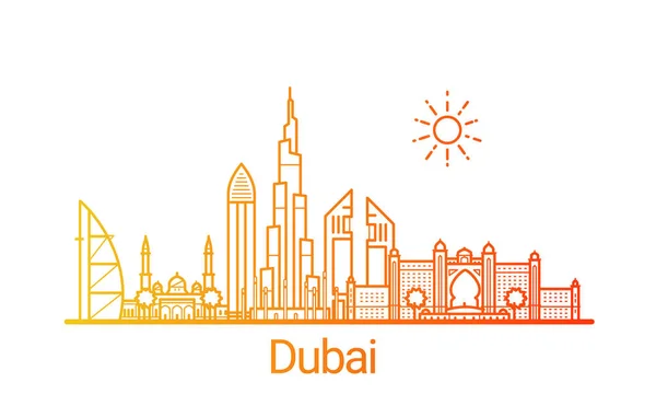 Színes vonal Dubai banner — Stock Vector