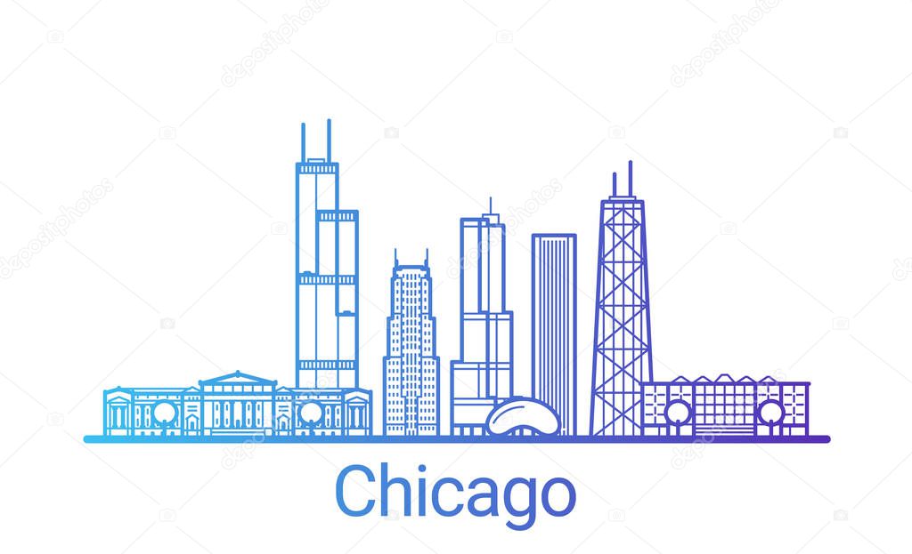 Colored line Chicago banner