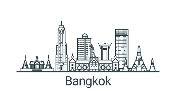 Outline Bangkok banner — Stock Vector