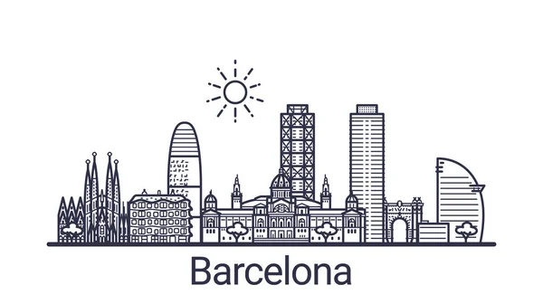 Bandera de Barcelona de contorno — Vector de stock