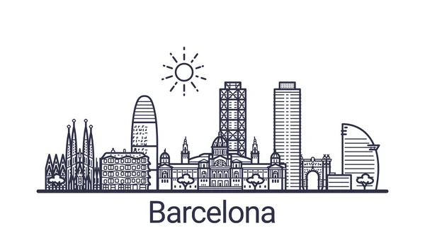 Umriss-Barcelona-banner — Stockvektor