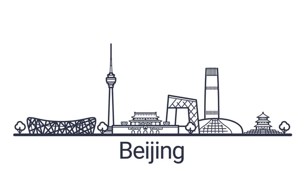 Bannière de Beijing de contour — Image vectorielle