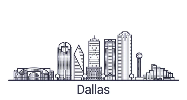 Umriss-Dallas-banner — Stockvektor