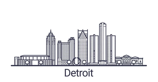 Umriss-Detroit-banner — Stockvektor