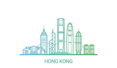 Renkli çizgi Hong Kong afiş