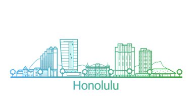 Renkli çizgi Honolulu afiş
