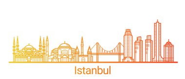 Renkli çizgi Istanbul afiş