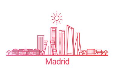 Renkli çizgi Madrid afiş