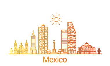 Renkli çizgi Meksika afiş