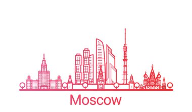 Renkli çizgi Moskova afiş