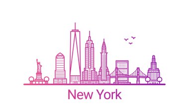 Renkli çizgi New York afiş