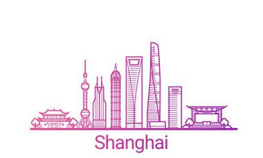 Renkli çizgi Shanghai afiş