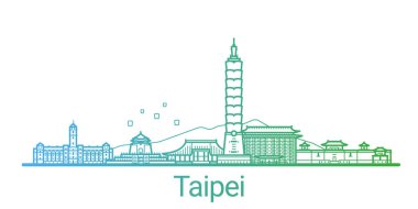 Renkli çizgi Taipei afiş