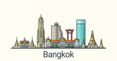 Düz çizgi Bangkok afiş
