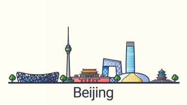 Düz çizgi Beijing afiş