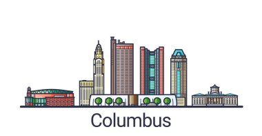 Düz çizgi Columbus afiş