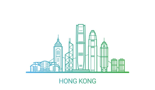 Colored line Hong Kong banner — Stock Vector