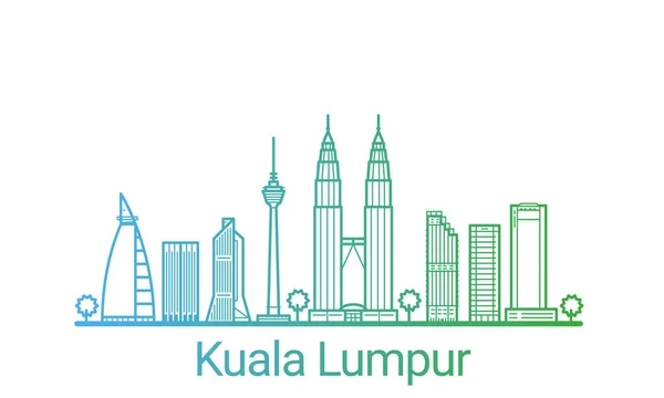 Bannière de Kuala Lumpur ligne colorée — Image vectorielle