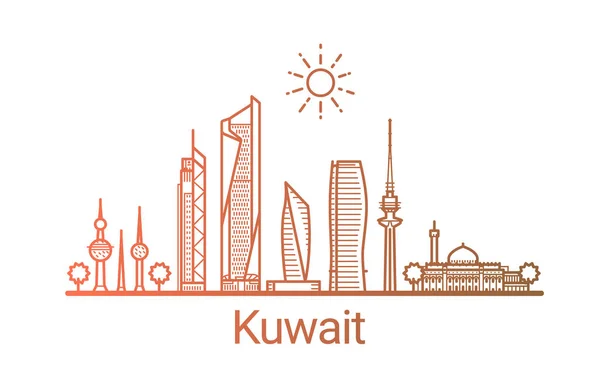 Colored line Kuwait banner — Stock Vector