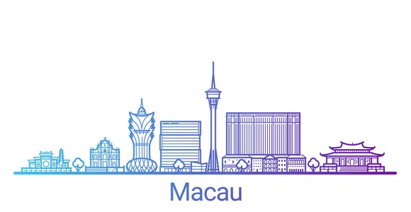 Bandeira de Macau linha colorida — Vetor de Stock