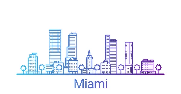 Színes vonal Miami banner — Stock Vector