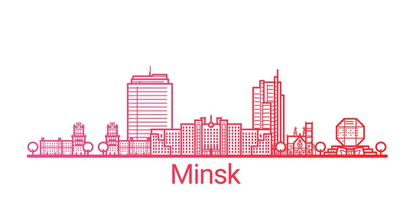 Farbige Linie Minsk banner — Stockvektor