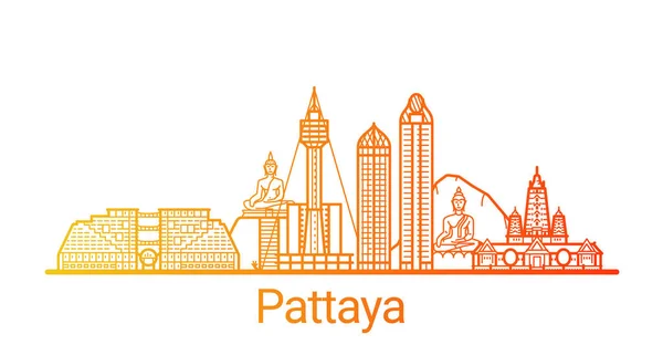 Colored line Pattaya banner — Stock Vector
