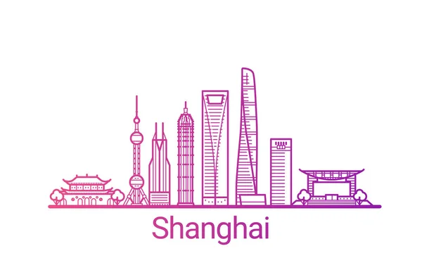 Bandera de Shangai línea de color — Vector de stock