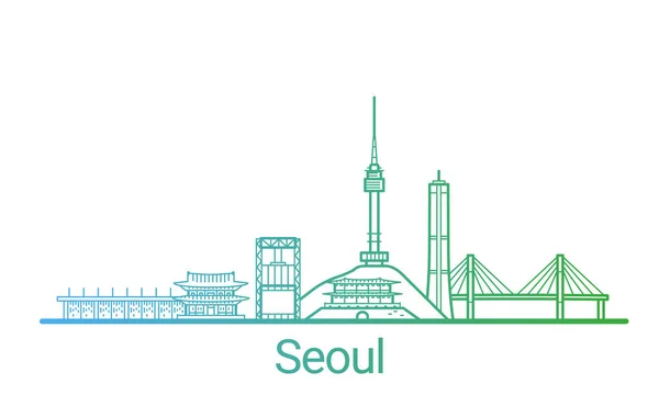 Farbige Linie Seoul banner — Stockvektor