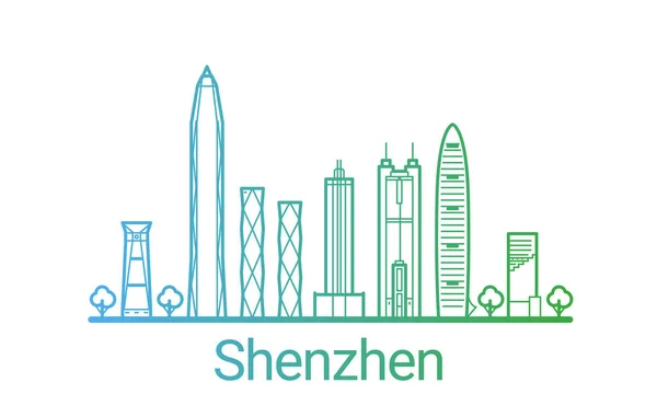 Bandeira de Shenzhen linha colorida — Vetor de Stock