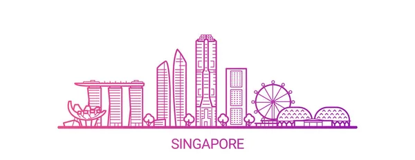 Colored line Singapore banner — Stock Vector