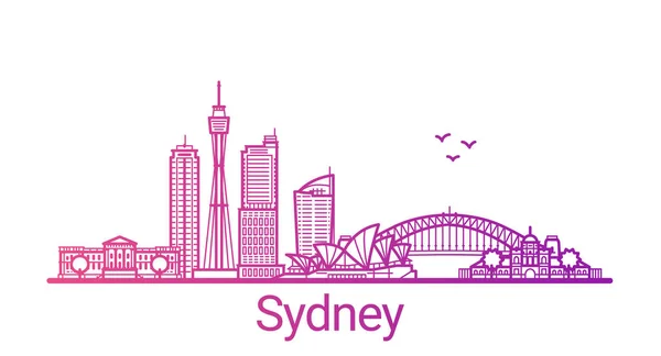 Ligne colorée bannière de Sydney — Image vectorielle