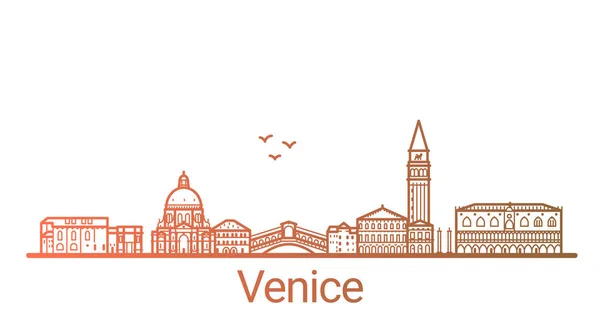 Bannière de Venise ligne colorée — Image vectorielle