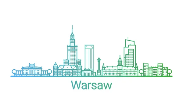 Colored line Warsaw banner — Stock Vector