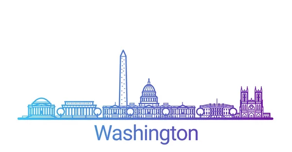 Цветная линия Вашингтон баннер — стоковый вектор