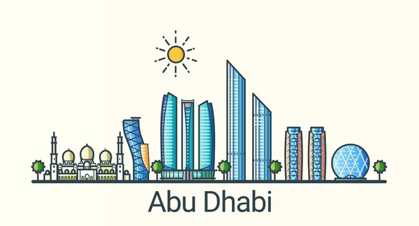 Flat line Abu Dhabi banner — Stock Vector
