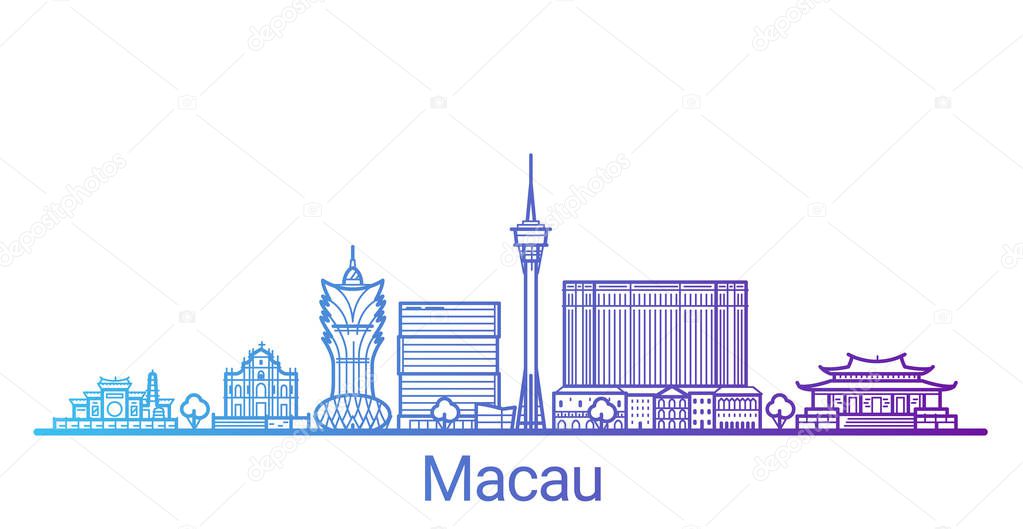 Colored line Macau banner