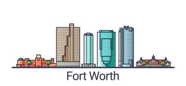 Düz çizgi Fort Worth afiş