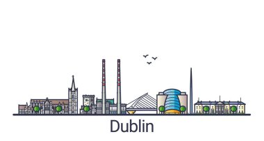 Düz çizgi Dublin afiş